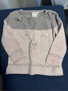 Maggie & Zoe Light Gray Knit Sweater with Textured Stitching